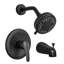 Robinet de baignoire et douche à poignée simple Spot Defence noir mat avec 8 réglages de jet - 1,8 gallons par minute (valve incluse)