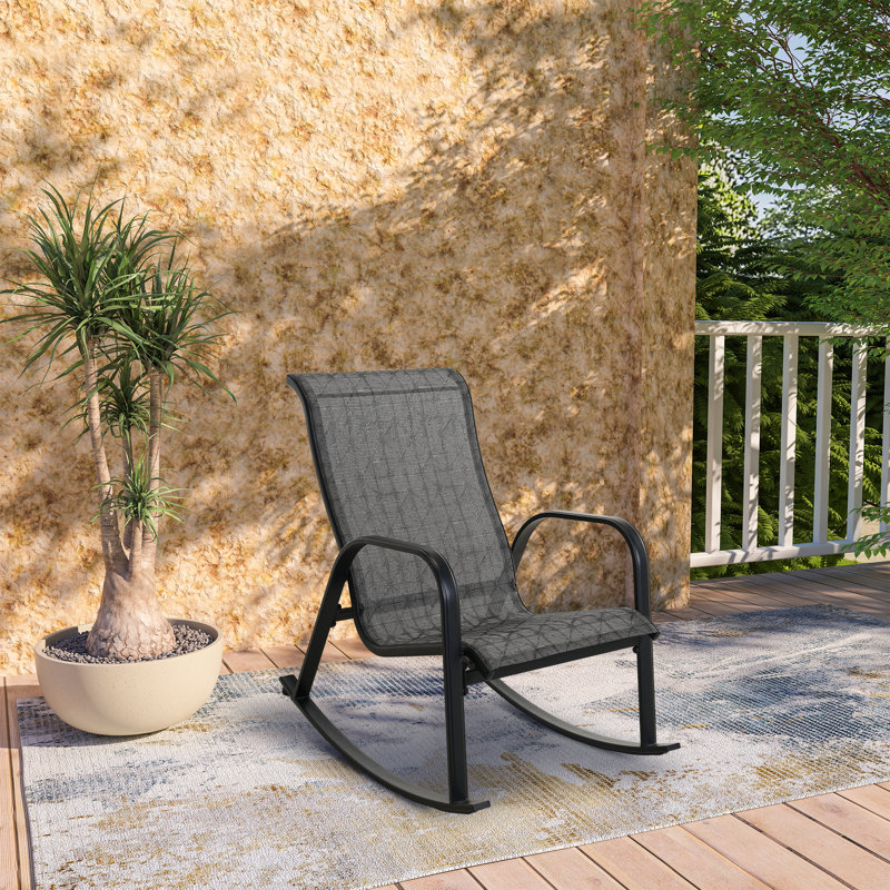 Chaise berçante d'extérieur en métal