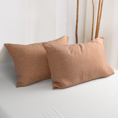 Pillow Cases 2 Pack Breathable Washed Linen Envelope Closure