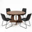 Ensemble de table de salle à manger 5 pièces pour 4-6, table de salle à manger extensible de 59 po avec 4 chaises ergonomiques, table de salle à manger ovale moderne avec panneau en MDF, peu encombrant.-1588162493-1588162494