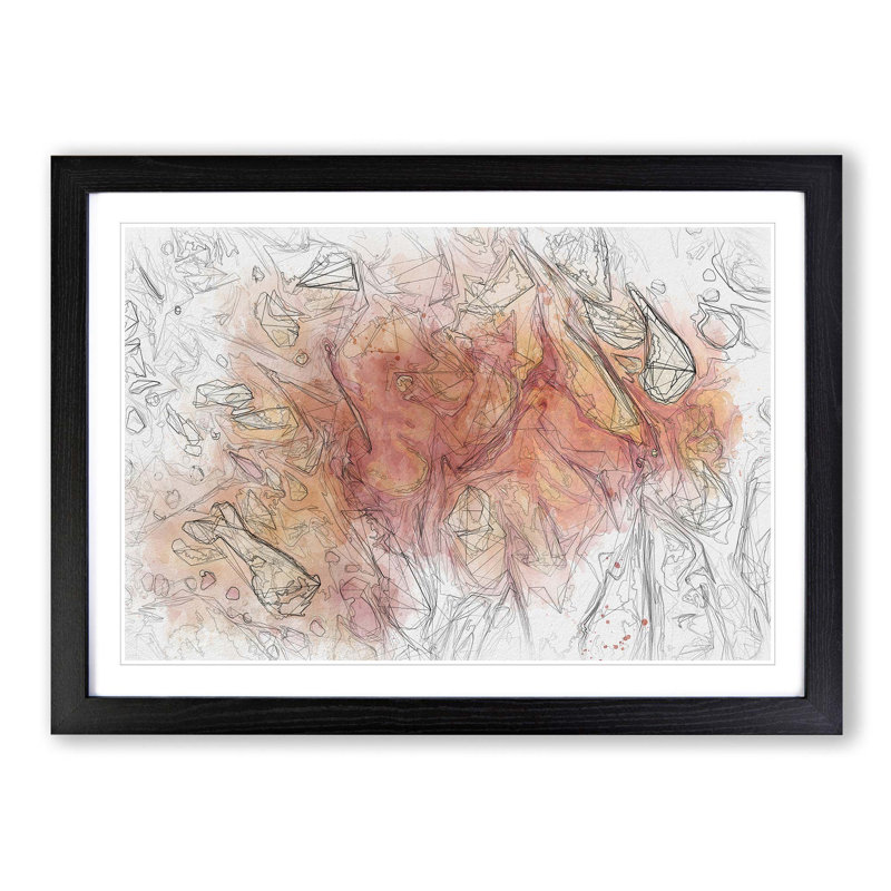 Whisper to Me in Abstract - Picture Frame Graphic Art Print, Black, 35cm H x 50cm W x 2cm D