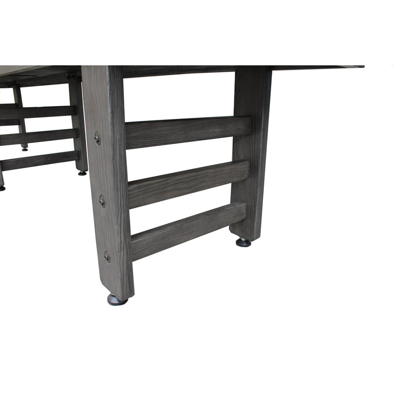14' Weathered Charcoal Gray Hardwood Shuffleboard Table