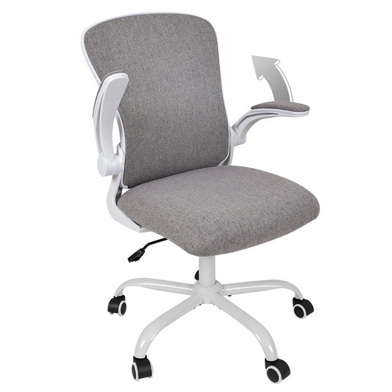 Modern Ergonomic Office Chair with Adjustable Lumbar Support, 360° Swivel Executive Computer Desk Chair with Flip-Up Armrests