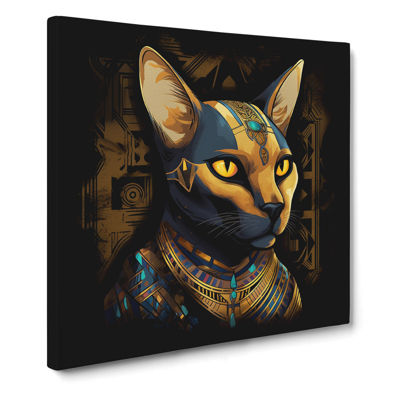 Egyptian Cat Liquify No.1 - Wrapped Canvas, 50cm H x 50cm W x 3cm D