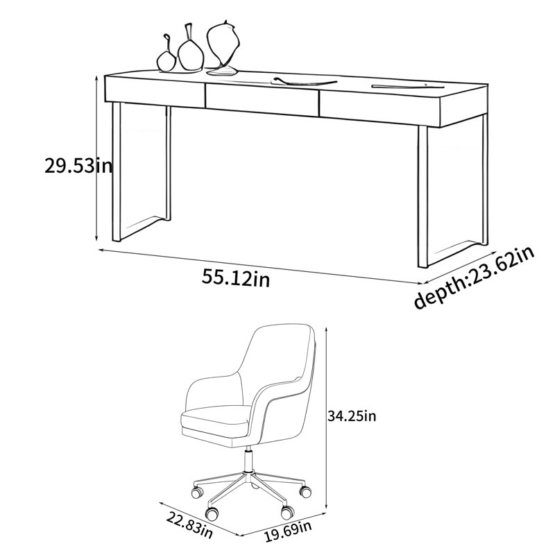 Bureau d'étude moderne, 29.53" H x 55.12" W x 23.62" D
