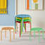 Tabourets gigognes empilables Tabourets de bar empilables portables Décoration colorée pour les salles de classe Chaises de bureau à domicile Tabourets ronds-128793887