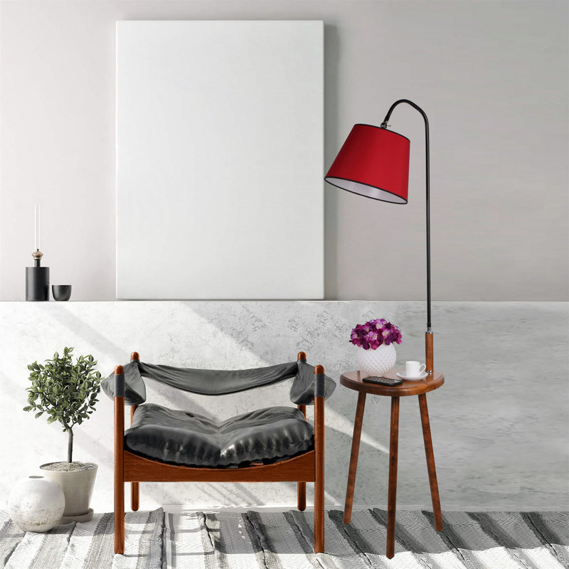 Scotland 160cm Tray Table Floor Lamp, Red, Black