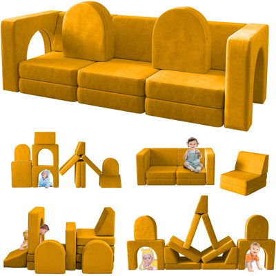 Canapé Chesterle Kids Play, canapé modulaire multifonctionnel 12 en 1 pour jouer, créer et dormir