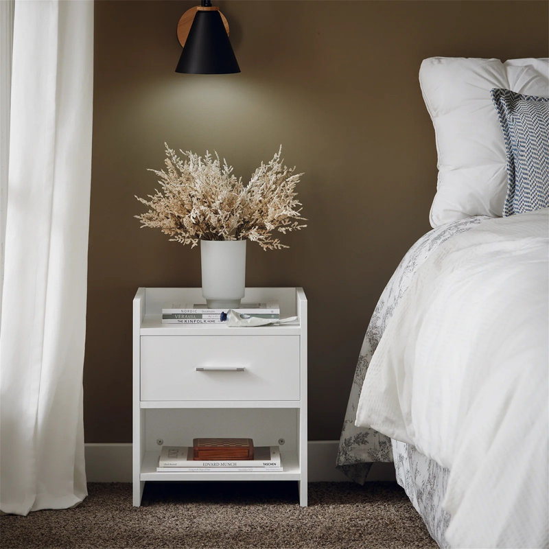38cm W Manufactured Wood Bedside Table
