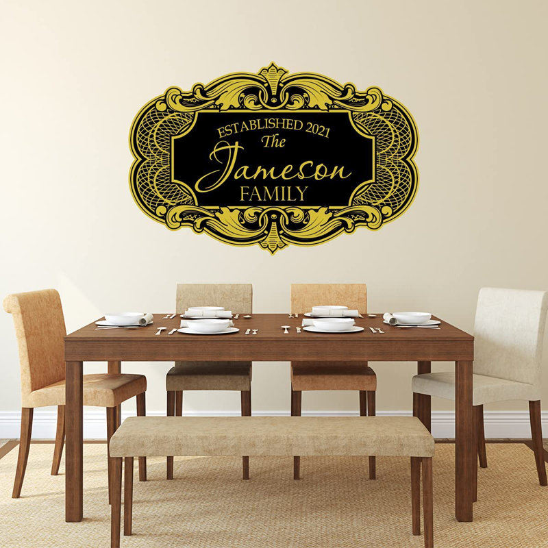 Adhésif mural, H 25 po x l 38 po, Oui, Or/noir
