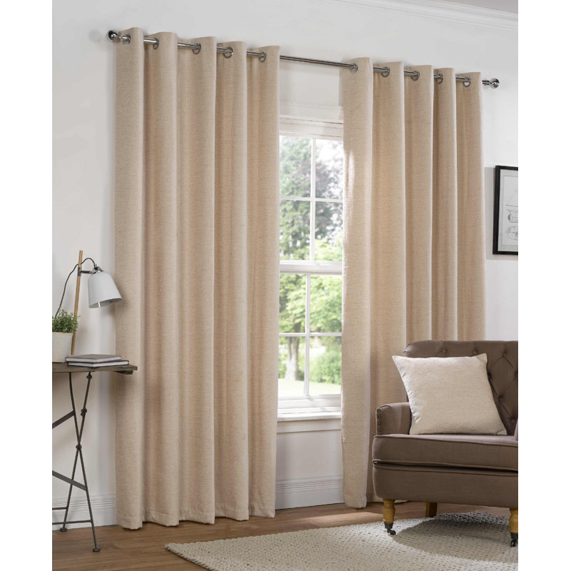 Kellie Room Darkening Curtain Pair, 168 W x 183 D cm, Natural