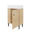 Ensemble de meuble-lavabo sur pied autoportant 21,6 pouces avec pieds en métal et rangement à gauche-570965910-570965911