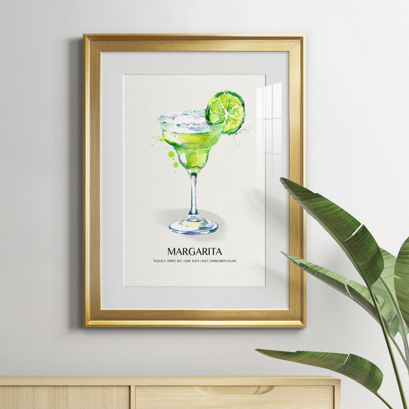 Margarita - peinture encadrée, Or, H 22,5 po x l 30,5 po x P 1,5 po