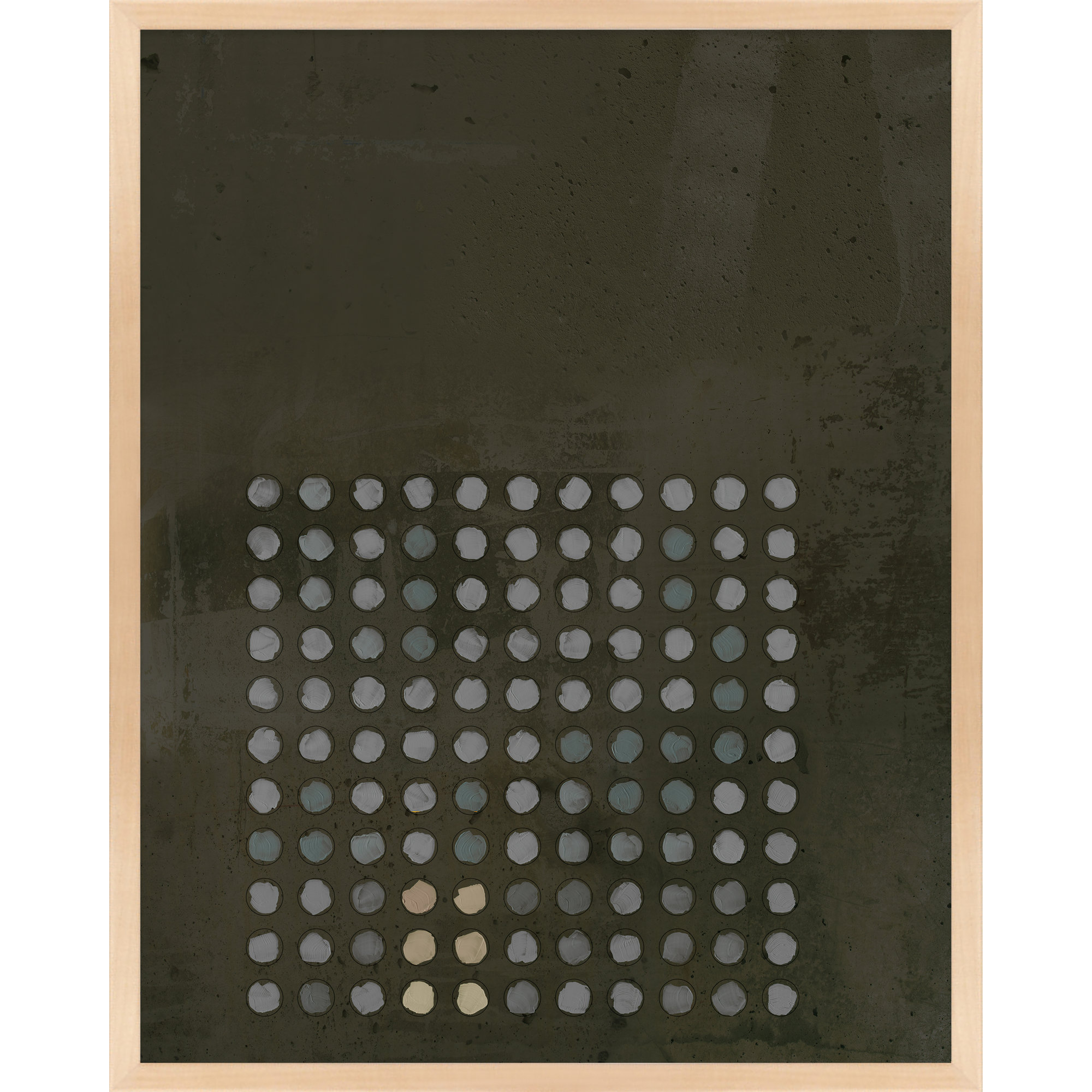 Circles In Squares 13 by Jacques Pilon, 38" H x 30" W x 1.25" D, Brown