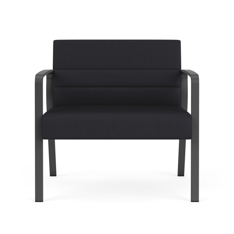 Chaise bariatique Waterfall, Gris anthracite, Vinyle noir Patriot Plus