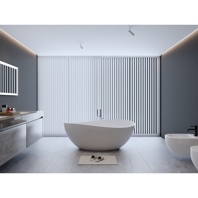 Ergonomic Soaking Experience Solid Surface Stylish Freestanding Bathtub For Spa-like Relaxation