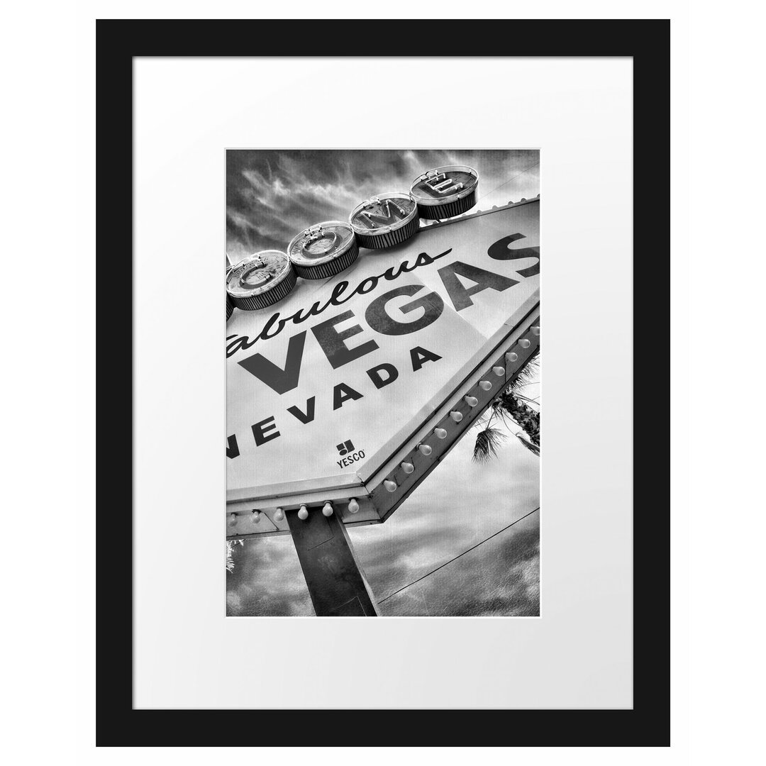 Gerahmtes Poster Las Vegas Retro Look