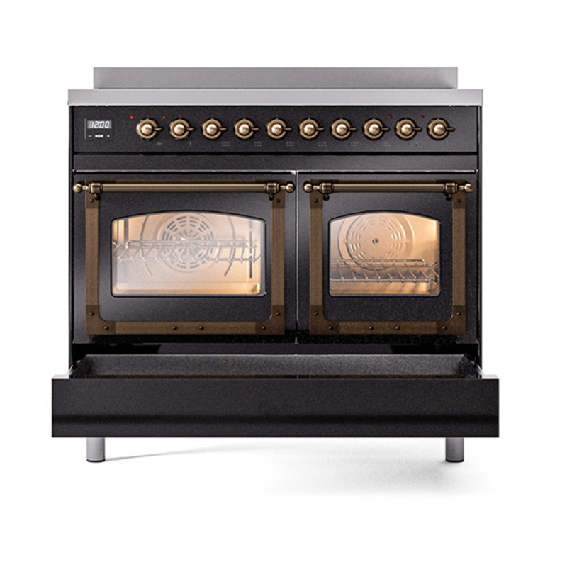 ILVE Nostalgie II Noblesse 40 in Induction Range, Glossy Black/Burnished