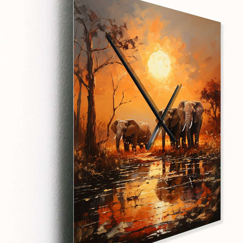 Ints - African Wall Clock, 40" H x 30" W x 1" D
