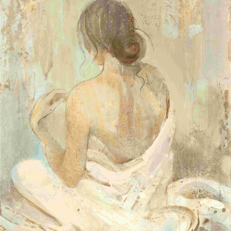«Abstract figure Study II» par Albena Hristova - peinture sur toile tendue, H 30 po x l 30 po, Cadre simple blanc, Oui