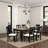 Ginie Dining Table, Farmhouse Legs, Rectangular Oak Black Wood 78 Inch