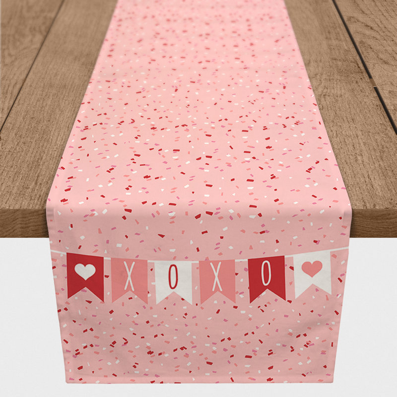 Mcclendon Polka Dots Valentine's Day Table Runner, 72" x 16"