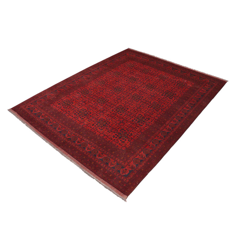 Tapis oriental rouge en laine 10 pi 3 po x 12 pi 10 po Fairlee