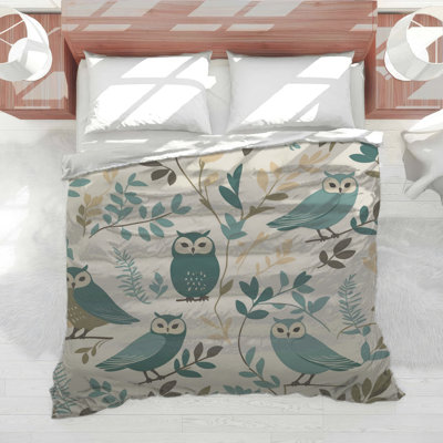 Owl Leaf Pattern Comforter