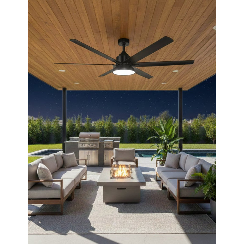 Ventilateur de plafond 72 po Fawzy, Noir mat