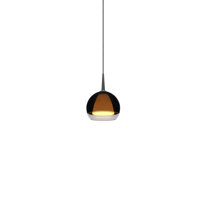 Matte Chrome Mini LED Pendant with Artisan Glass Shade