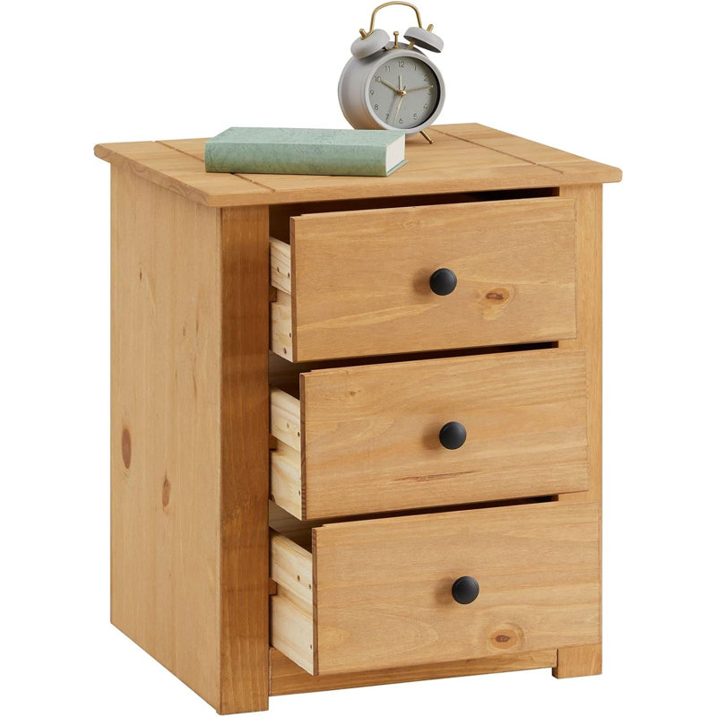 Ahriah 47cm W Solid Wood Bedside Table
