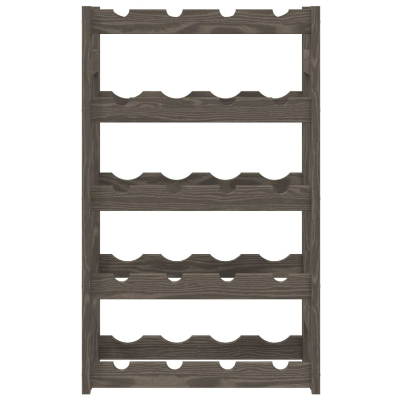 Wine Rack For 20 Bottles Grey Solid Wood Pine