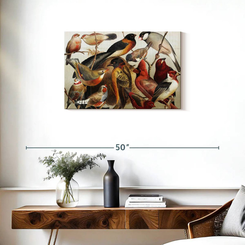 Collection d'oiseaux botaniques Brampt II, H 20 po x l 30 po