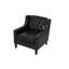 Fauteuil d'appoint en similicuir noir