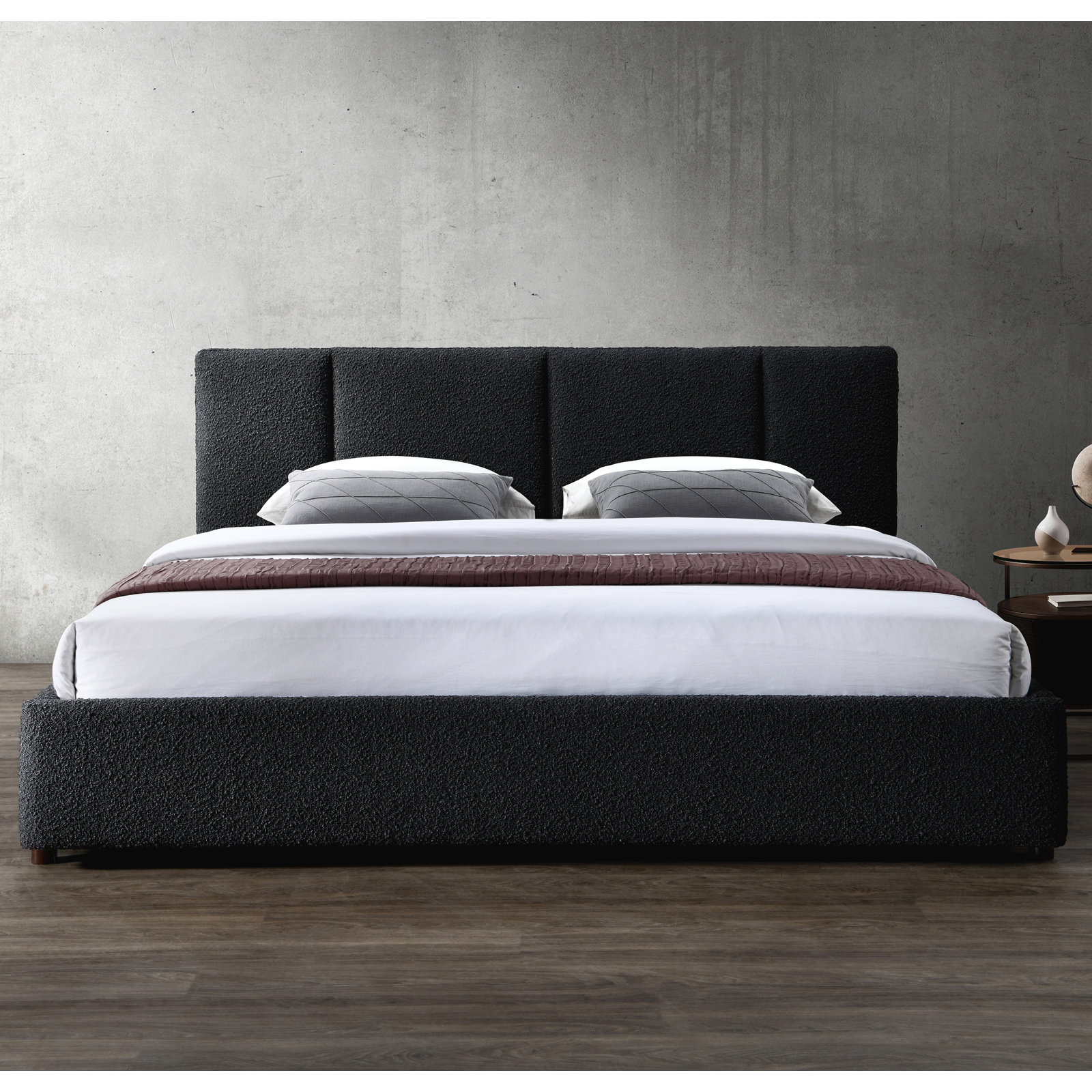 Ruthie Upholstered Bed, King, Black