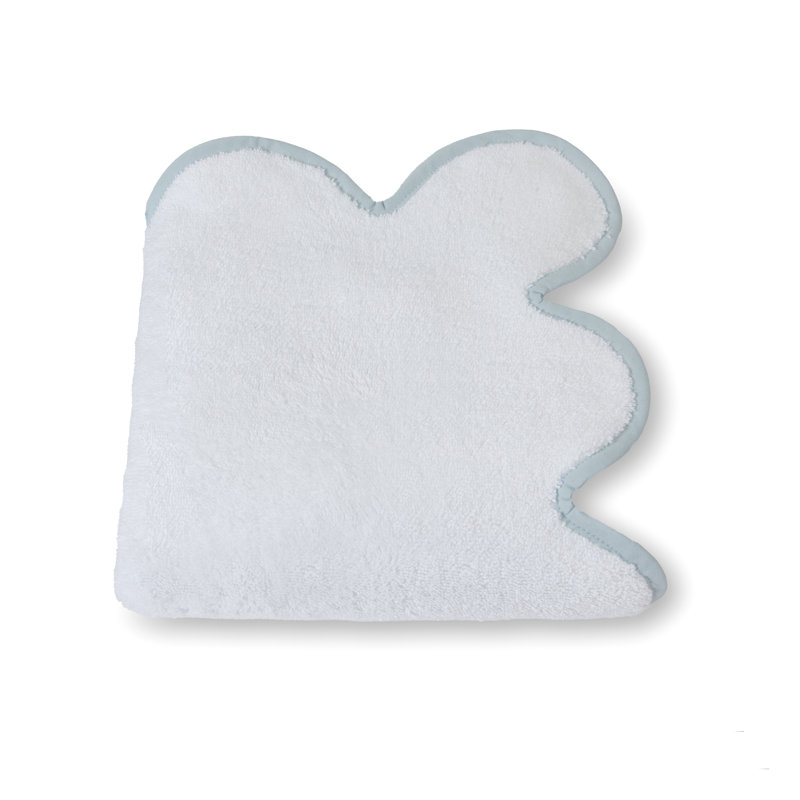 Scalloped Hand Towel, White/Light Gray, Hand Towel