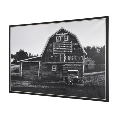 In God We Trust Barn By David Reams A Hand Embellished Textured Framed Canvas Photo Print