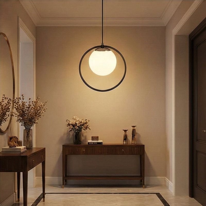 Luminaire suspendu sphérique 1 lumière avec cordon réglable 1 lumière