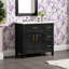 Ensemble de meuble-lavabo en bois massif 36 po avec lavabo en céramique et 3 tiroirs-1072585230