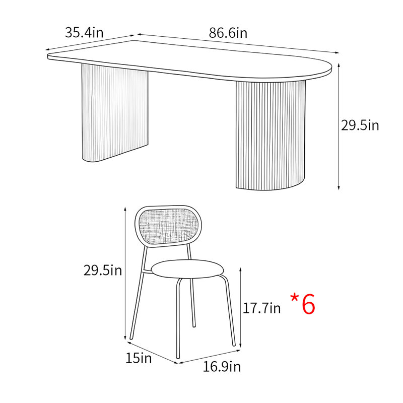 Ensemble de table de salle à manger simple de style français, Blanc, Brown;Silver;Off-white