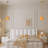 Farmhouse Brown 1-Light Dimmable Pendant Light With Woven Flower Shade