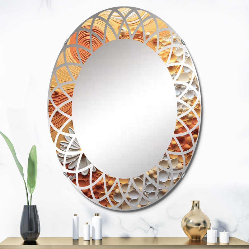 Navelina - Miroir mural moderne ovale, 36 po x 24 po