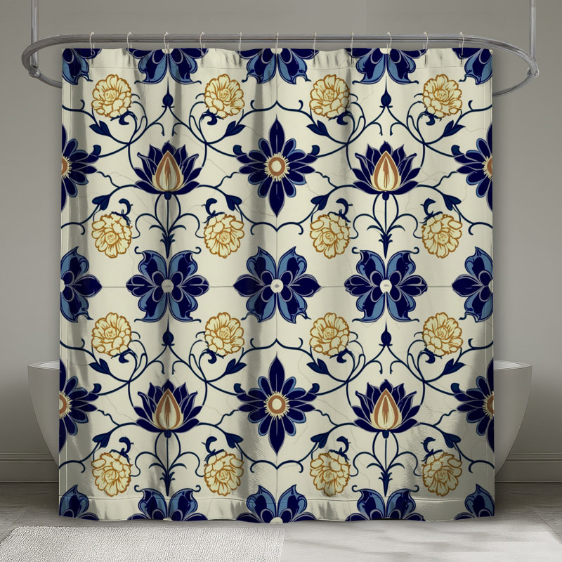 Rideaux de douche à motif floral, L 70 po x H 84 po