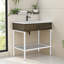 Meuble-lavabo autoportant avec comptoir en marbre d'ingénierie intégré - Conception élégante avec lavabo simple avec élégance moderne et rangement fonctionnel-996018772-975253914