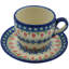 Polish Pottery Tulips and Diamonds Coffee Mug with Saucer
