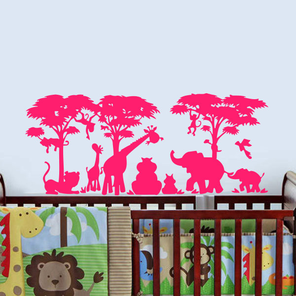 Décalcomanie murale de l’africain safari Arterberry, Rose vif