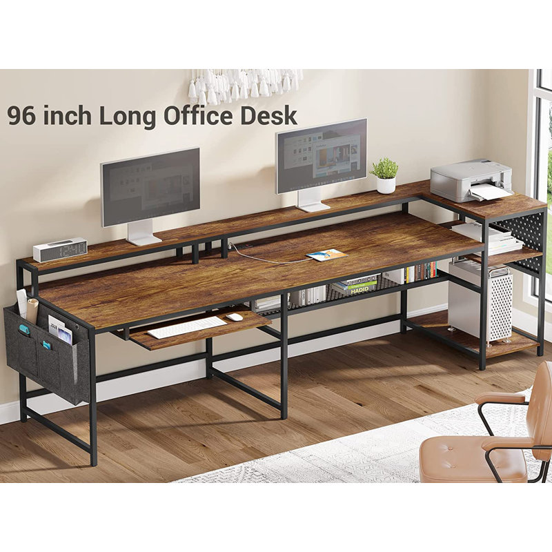 Alarich L-Shaped Computer Desk with Power Outlet