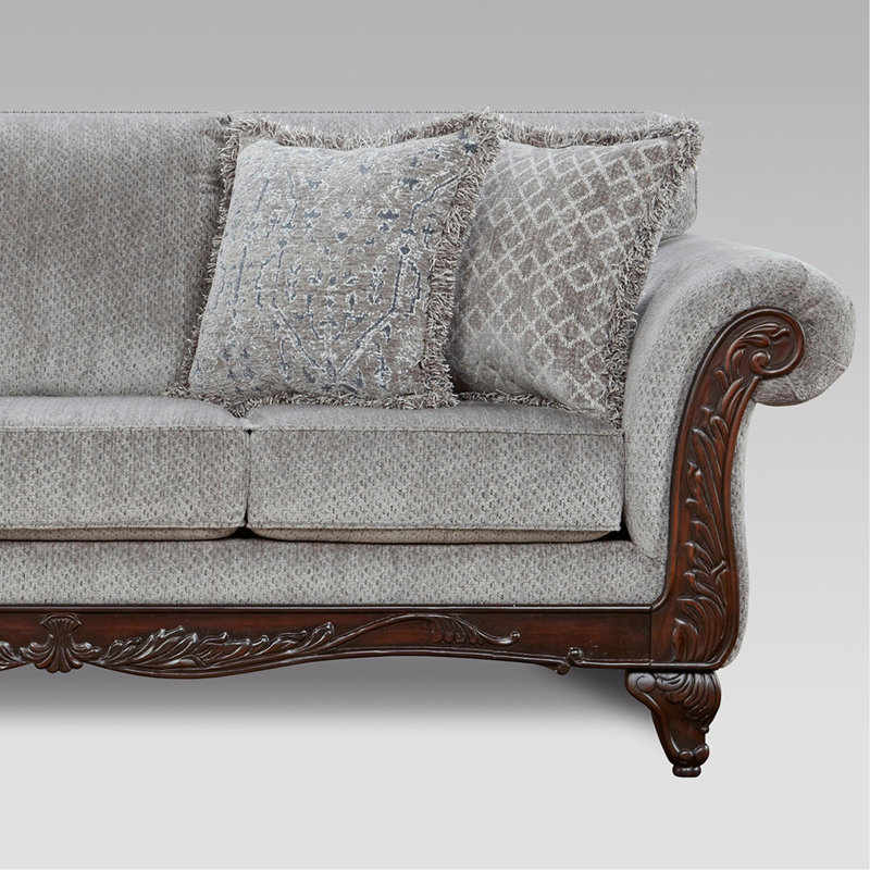 Carved Wood Frame Sofa