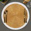 Ensemble de napperons dorés à perles rondes avec bordure blanche pour une table de salle à manger élégante et un décor de Noël pour la cuisine-763452165