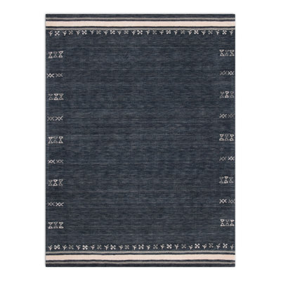 Santiago Charcoal Handmade Wool Geometric Rug